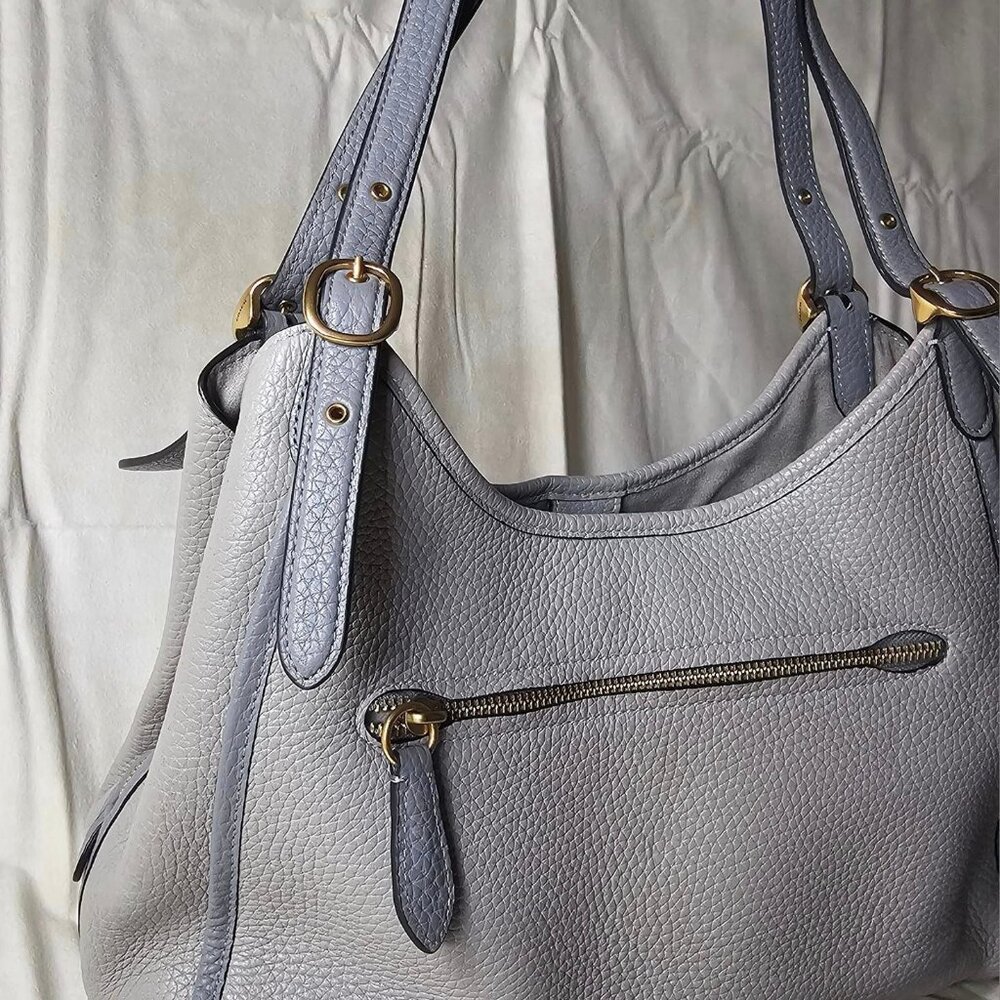Brand New! Authentic Coach Leather Shoulder Bag in Gray